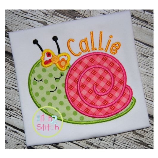 Sleepy Snail  Applique | Machine Embroidery Designs by JuJu