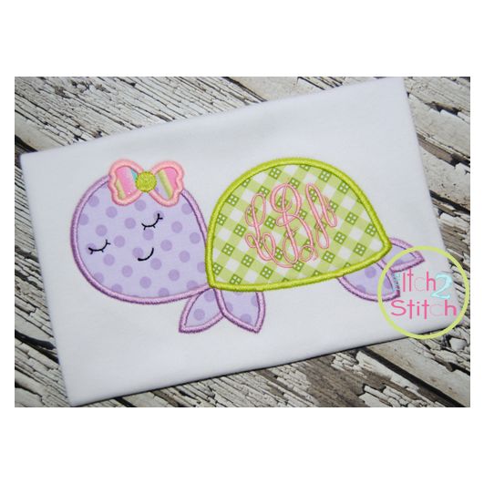Sleepy Turtle Applique | Machine Embroidery Designs by JuJu