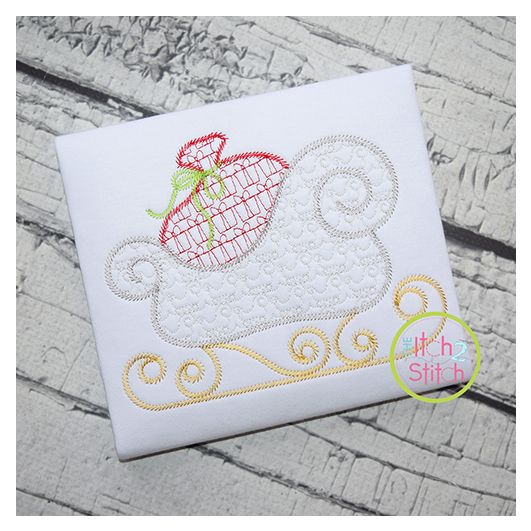 Sleigh Motif Embroidery | Machine Embroidery Designs by JuJu