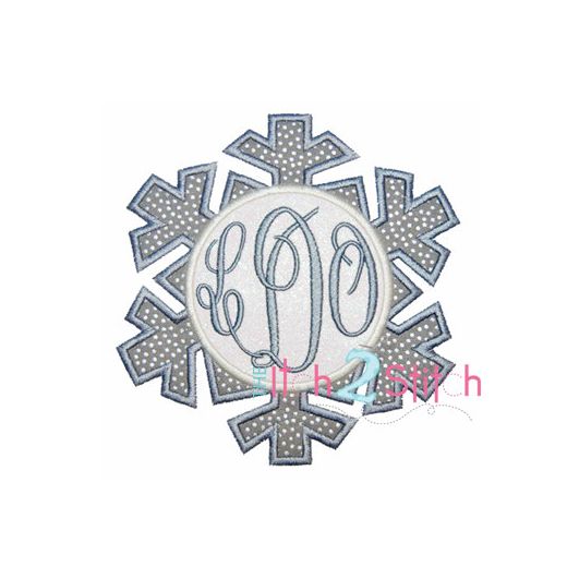 Snowflake for Monogram Applique | Machine Embroidery Designs by JuJu