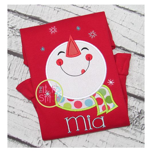 Snowflake Snowman Applique | Machine Embroidery Designs by JuJu