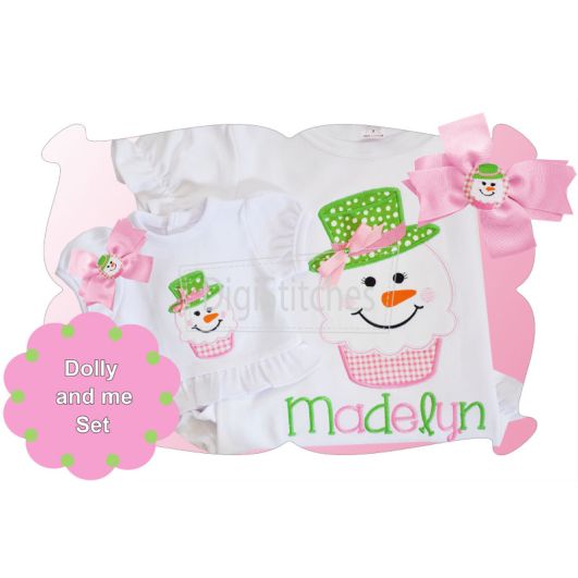 Snowgirl Cupcake Applique