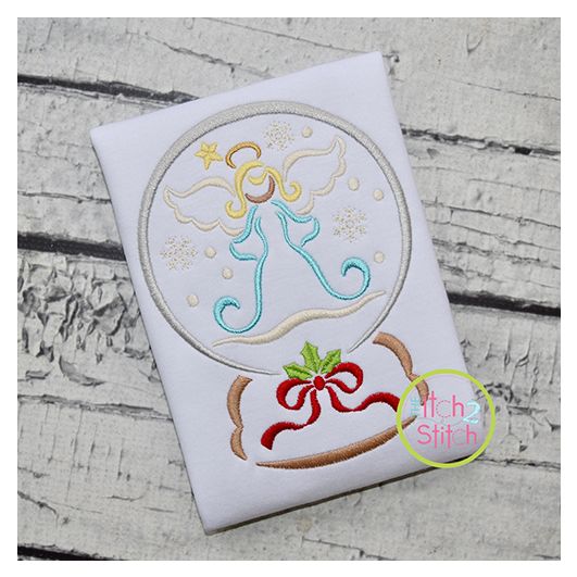 Snow Globe Angel Embroidery | Machine Embroidery Designs by JuJu