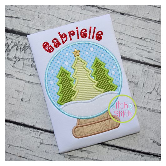 Snow Globe Trees Applique | Machine Embroidery Designs by JuJu