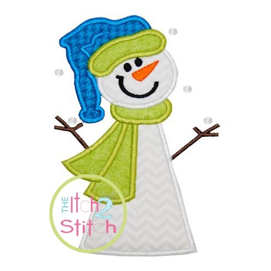 Snowman 3 Applique | Machine Embroidery Designs by JuJu
