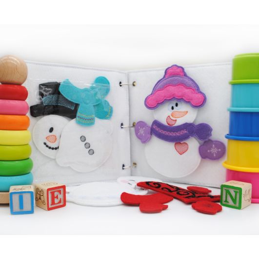 Busy Book Page Snowman Add On | Machine Embroidery Designs by JuJu