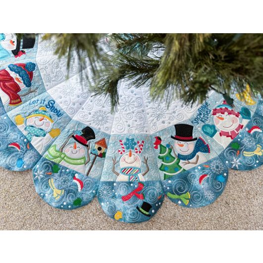 ITH Snowman Tree Skirt | Machine Embroidery Designs by JuJu