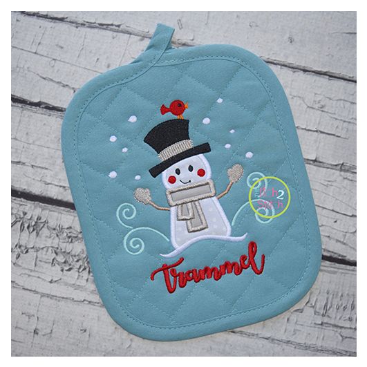 Snowman and Bird Applique | Machine Embroidery Designs by JuJu