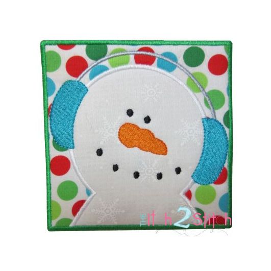 Snowman Box Applique | Machine Embroidery Designs by JuJu