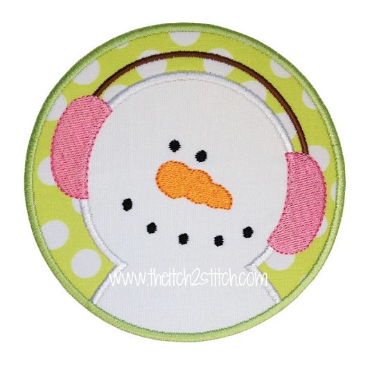 Snowman Circle Applique | Machine Embroidery Designs by JuJu