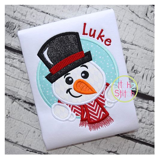 Snowman Circle 2 Applique | Machine Embroidery Designs by JuJu