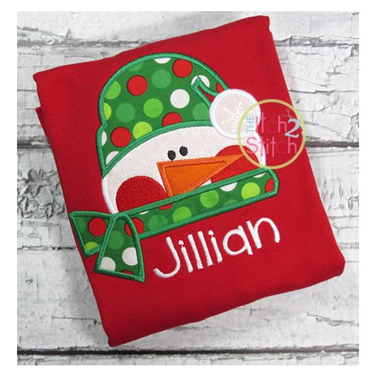 Snowman Head Applique | Machine Embroidery Designs by JuJu