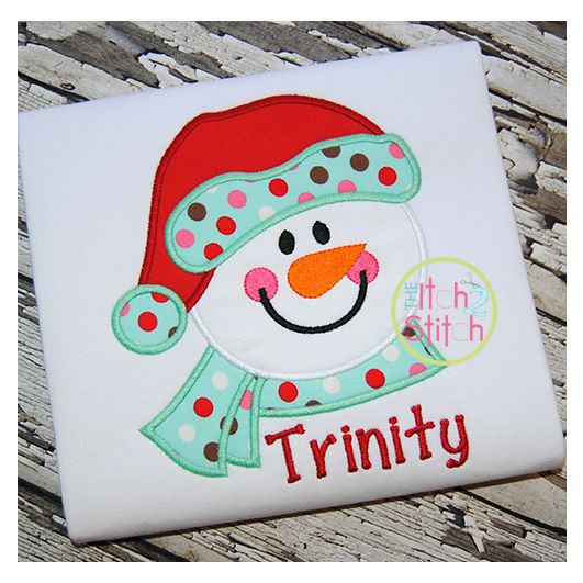 Snowman Head 2 Applique | Machine Embroidery Designs by JuJu