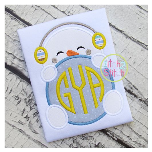 Snowman Peeker Applique | Machine Embroidery Designs by JuJu