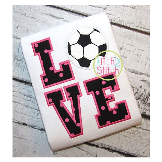 Soccer LOVE Applique Design | Machine Embroidery Designs by JuJu
