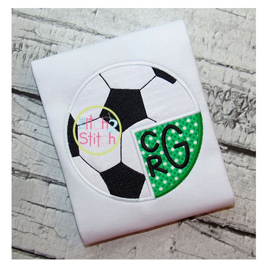 Soccer Monogram Applique | Machine Embroidery Designs by JuJu