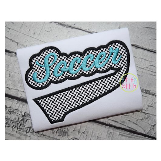 Soccer Tail Applique | Machine Embroidery Designs by JuJu