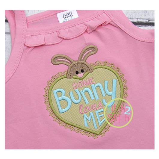 Some Bunny Loves Me Applique | Machine Embroidery Designs by JuJu