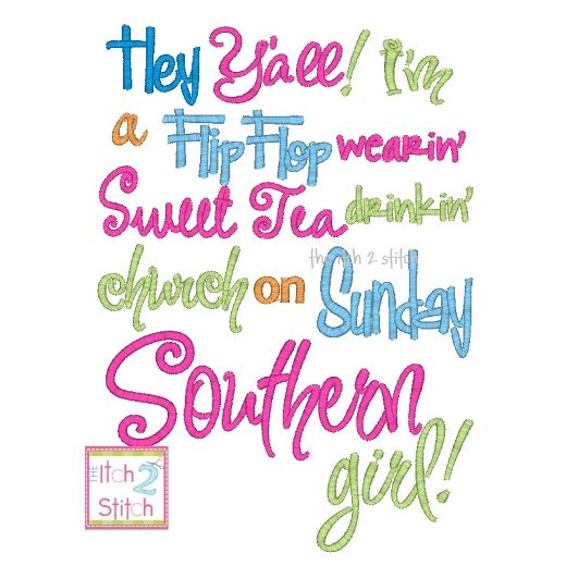 Southern Girl | Machine Embroidery Designs by JuJu
