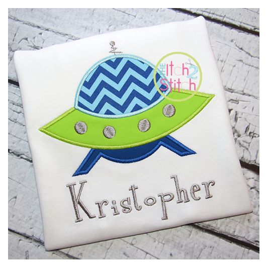 Spaceship Applique | Machine Embroidery Designs by JuJu