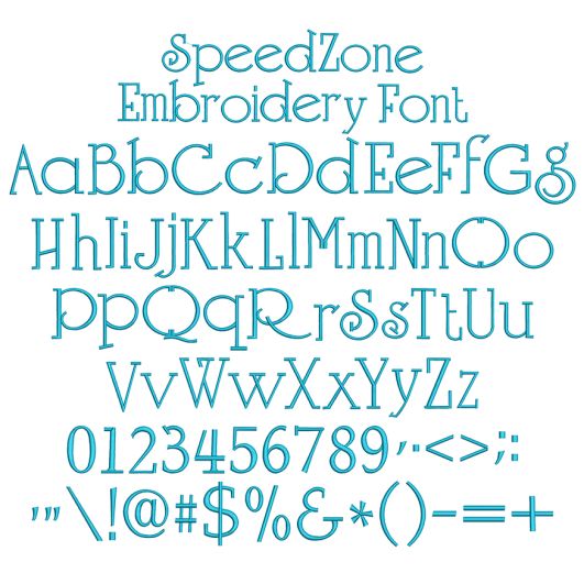 Speed Zone Embroidery Font | Machine Embroidery Designs by JuJu