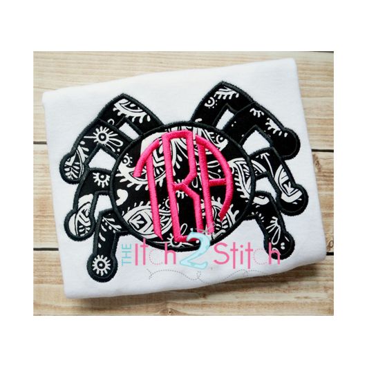 Spider for Monogram Applique | Machine Embroidery Designs by JuJu