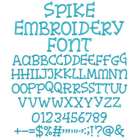 Spike Embroidery Font | Machine Embroidery Designs by JuJu
