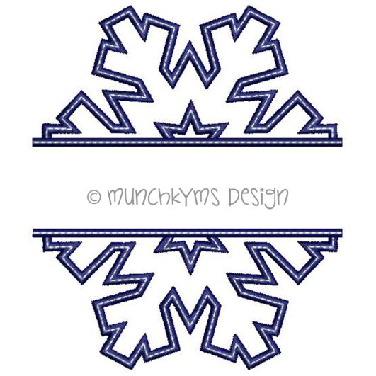 Split Snowflake | Machine Embroidery Designs by JuJu