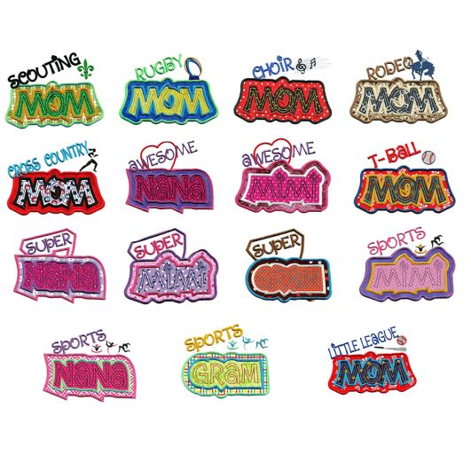 Sports Mom Applique Set 3 Machine Embroidery Designs by JuJu