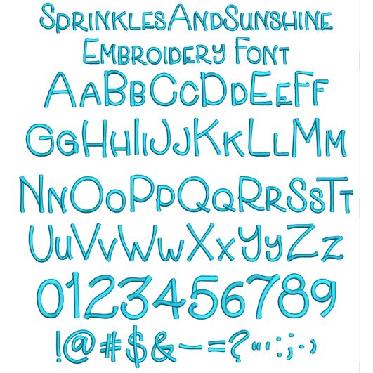 Sprinkles And Sunshine Embroidery Font | Machine Embroidery Designs by JuJu