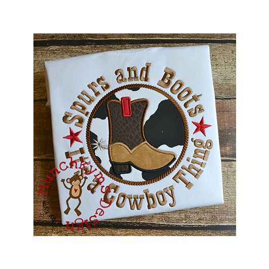 Spurs And Boots Applique