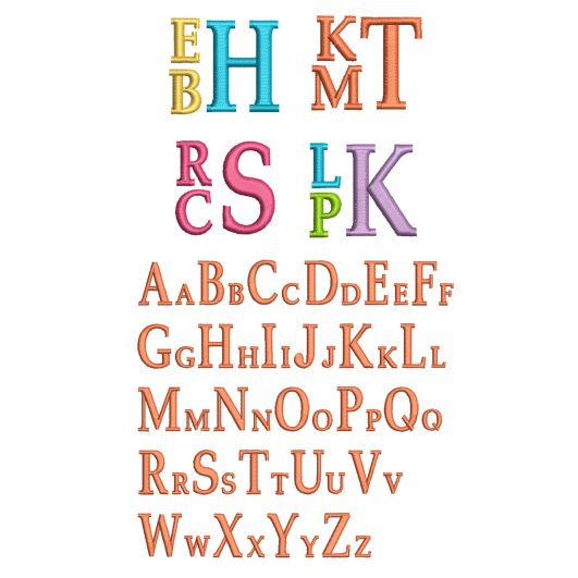 Stacked Monogram Alphabet Machine Embroidery Designs by JuJu