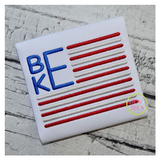 Stacked Sans Flag Frame Embroidery | Machine Embroidery Designs by JuJu