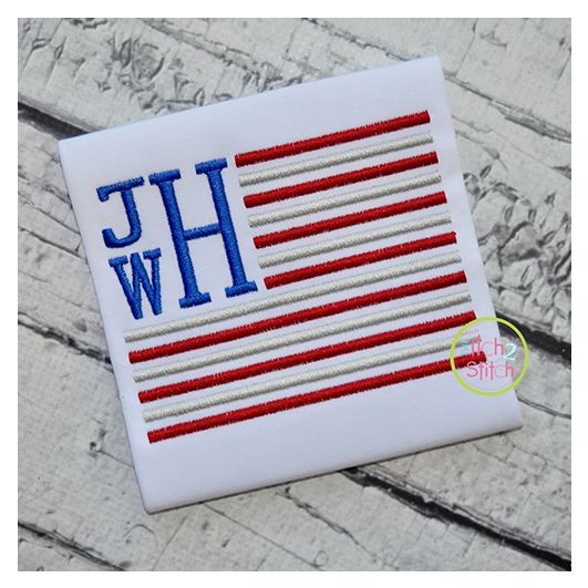 Stacked Serif Flag Frame Embroidery | Machine Embroidery Designs by JuJu