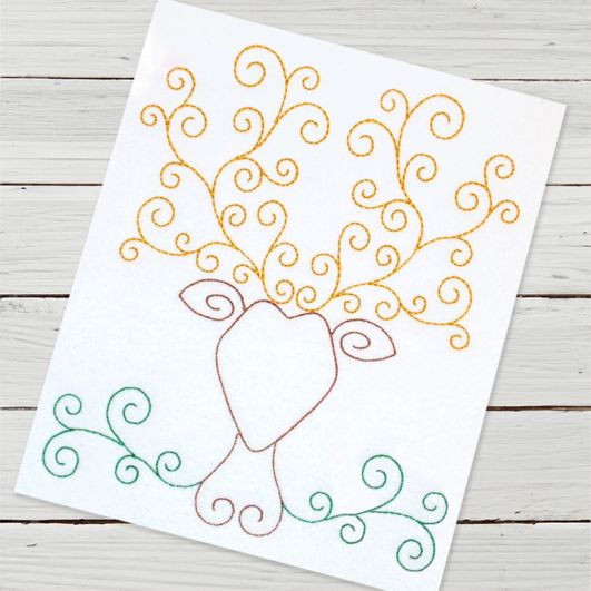 Stag Swirl | Machine Embroidery Designs by JuJu