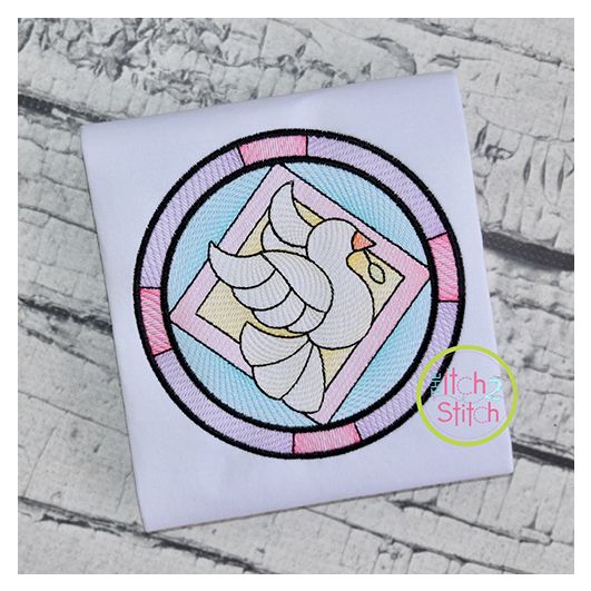 Itch 2 Stitch Stained Glass Dove Sketch Digital Embroidery Machine Designs by JuJu