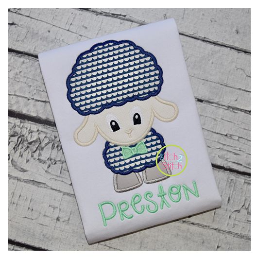 Standing Lamb Boy Applique | Machine Embroidery Designs by JuJu