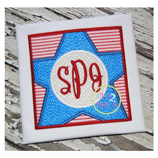 Star Box Monogram Applique | Machine Embroidery Designs by JuJu