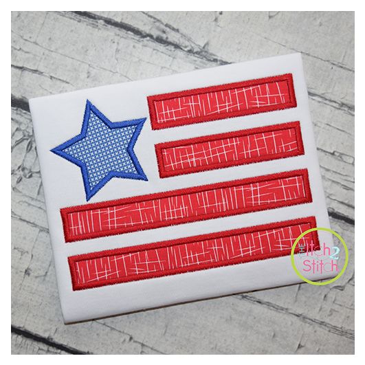 Star Flag Applique | Machine Embroidery Designs by JuJu
