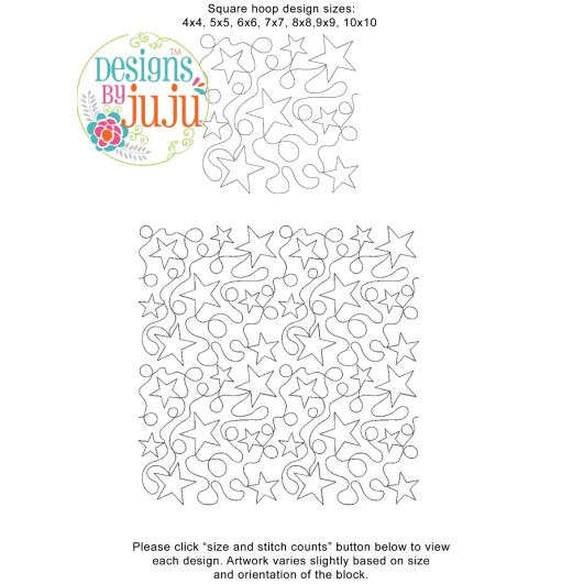 Stars and Loops End-to-End Quilting | Machine Embroidery Designs by JuJu