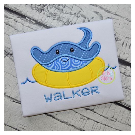 Stingray Inner Tube Applique | Machine Embroidery Designs by JuJu