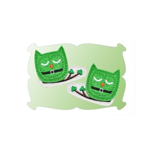 St Patrick's Day Owl Snap Clip Mini