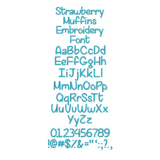 Strawberry Muffins Embroidery Font | Machine Embroidery Designs by JuJu