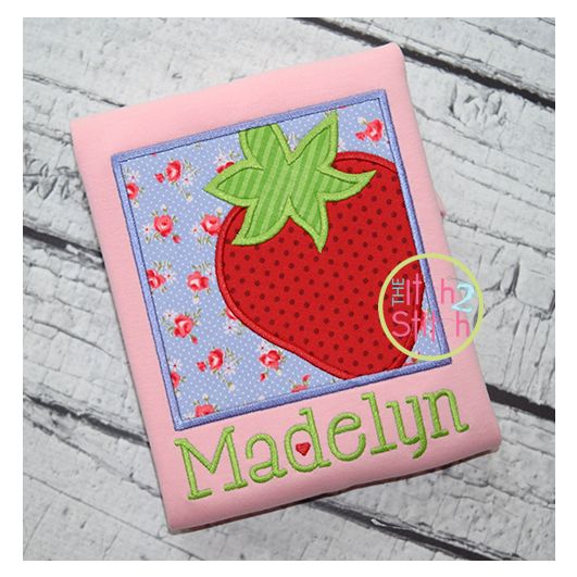 Strawberry Box Applique | Machine Embroidery Designs by JuJu