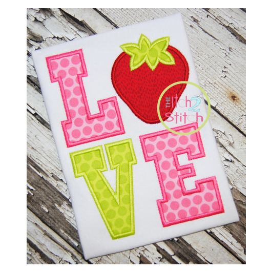 Strawberry LOVE Applique | Machine Embroidery Designs by JuJu