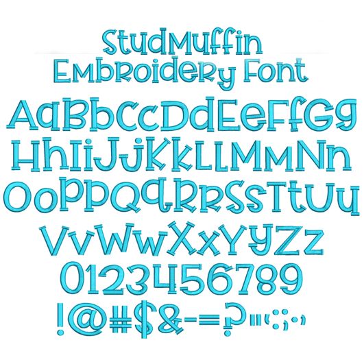 Stud Muffin Embroidery Font | Machine Embroidery Designs by JuJu