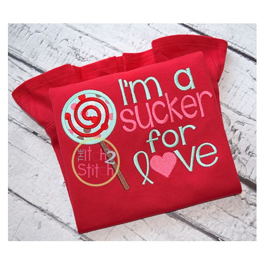 Sucker For Love Applique | Machine Embroidery Designs by JuJu