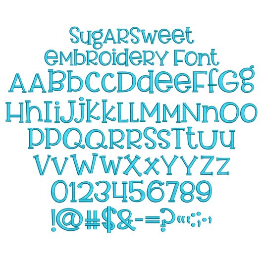 Sugar Sweet Embroidery Font | Machine Embroidery Designs by JuJu