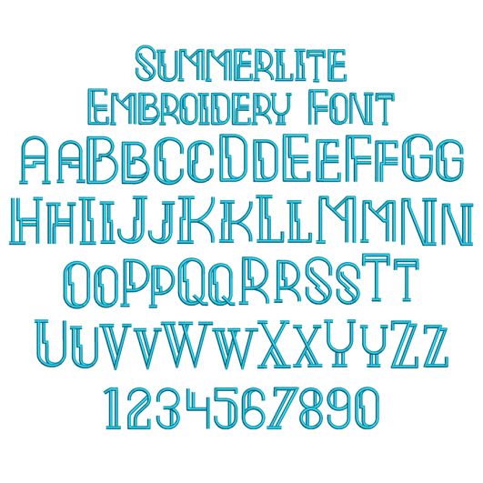 Summerlite Embroidery Font | Machine Embroidery Designs by JuJu
