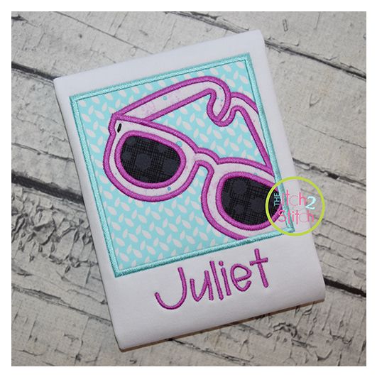 Sunglasses Box Applique | Machine Embroidery Designs by JuJu